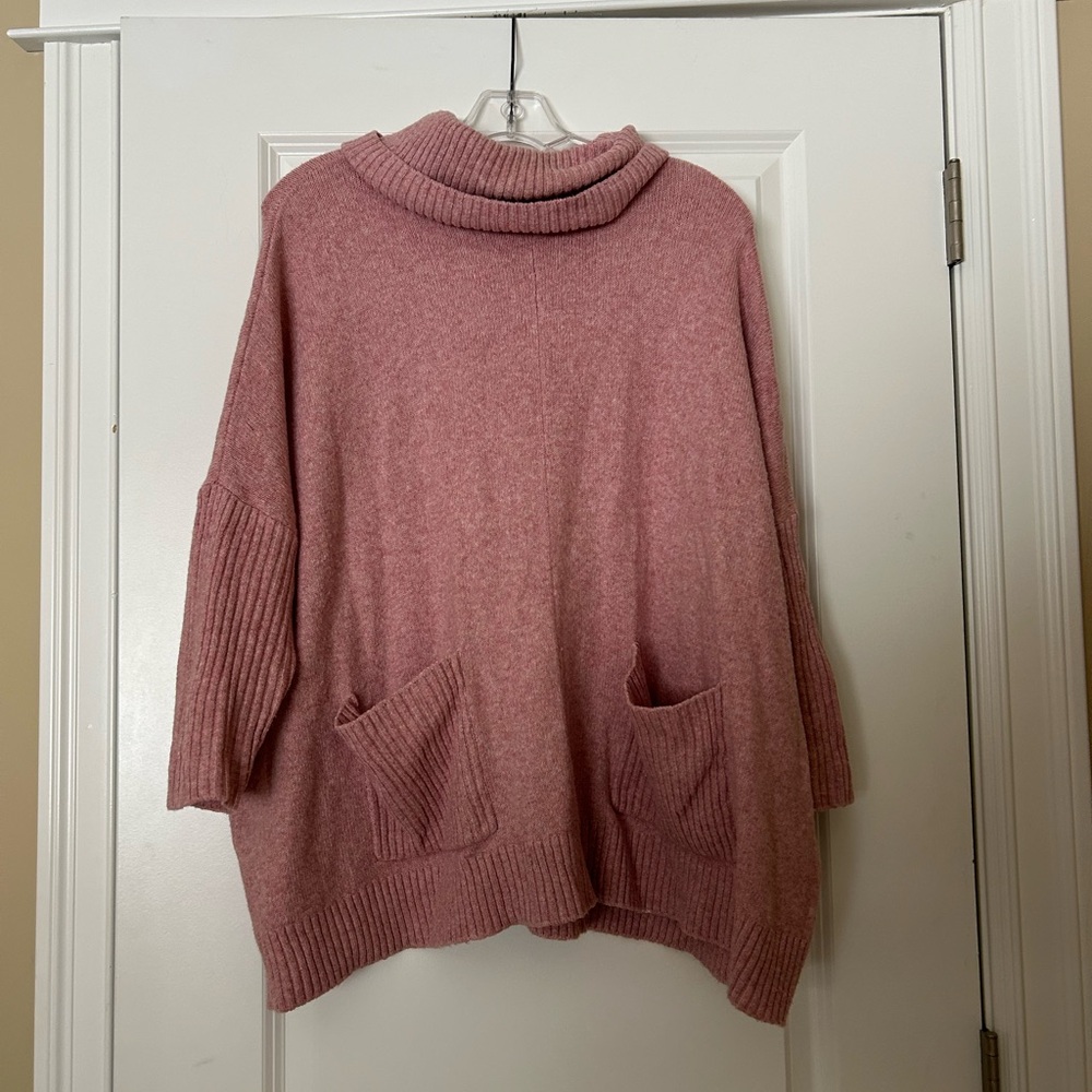 LOFT Pink Cowl Neck Sweater